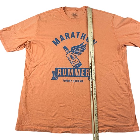 Tommy Bahama Relax Mens Tee Shirt Size Large Orange Hawaiian Marathon Rummer - Picture 8 of 9